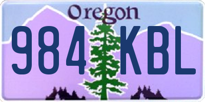 OR license plate 984KBL