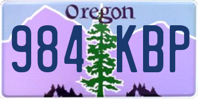 OR license plate 984KBP