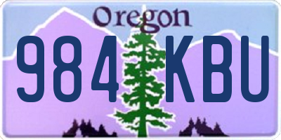 OR license plate 984KBU
