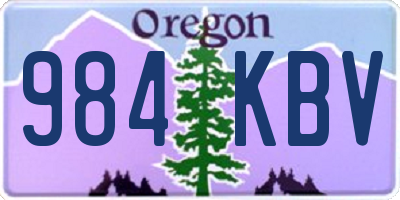 OR license plate 984KBV