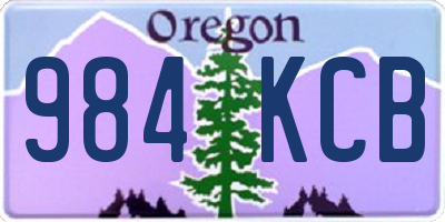 OR license plate 984KCB
