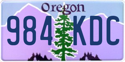 OR license plate 984KDC