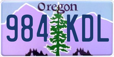 OR license plate 984KDL