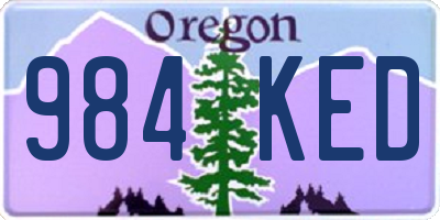 OR license plate 984KED