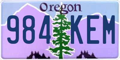 OR license plate 984KEM