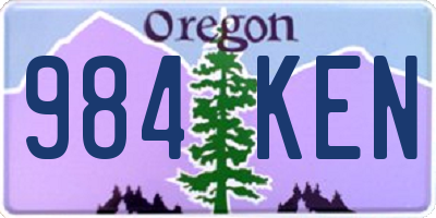 OR license plate 984KEN