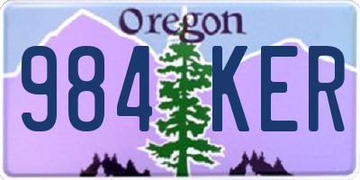 OR license plate 984KER