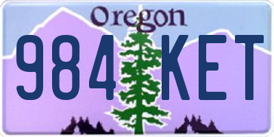 OR license plate 984KET