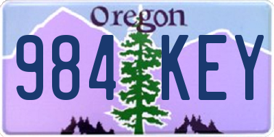 OR license plate 984KEY