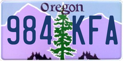 OR license plate 984KFA