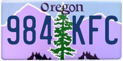 OR license plate 984KFC