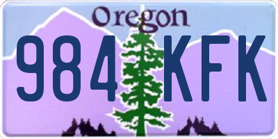 OR license plate 984KFK
