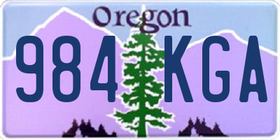 OR license plate 984KGA