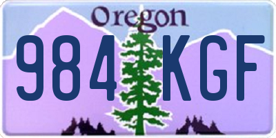 OR license plate 984KGF