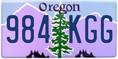 OR license plate 984KGG