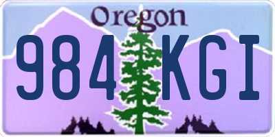 OR license plate 984KGI