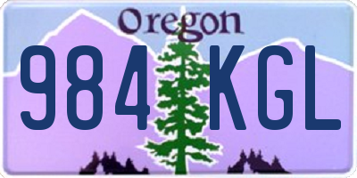 OR license plate 984KGL