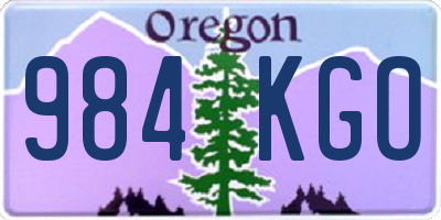 OR license plate 984KGO