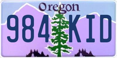 OR license plate 984KID