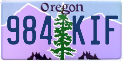 OR license plate 984KIF