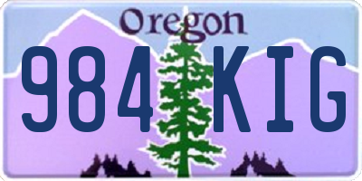 OR license plate 984KIG