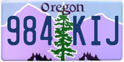 OR license plate 984KIJ
