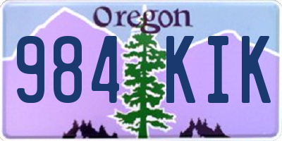 OR license plate 984KIK