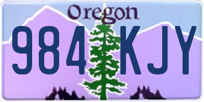 OR license plate 984KJY