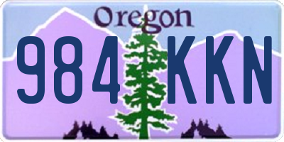 OR license plate 984KKN
