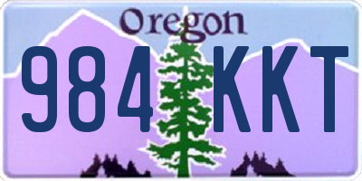 OR license plate 984KKT