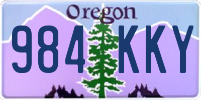 OR license plate 984KKY