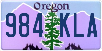 OR license plate 984KLA
