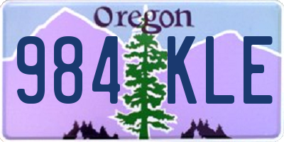 OR license plate 984KLE