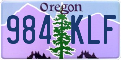 OR license plate 984KLF