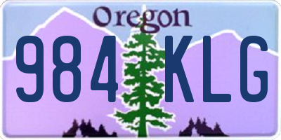 OR license plate 984KLG