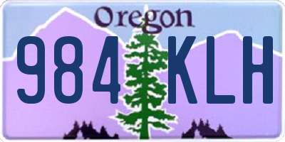 OR license plate 984KLH