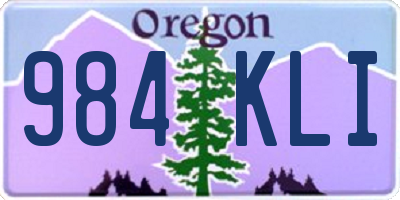 OR license plate 984KLI