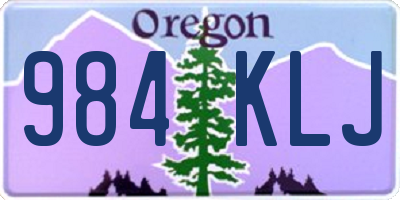 OR license plate 984KLJ