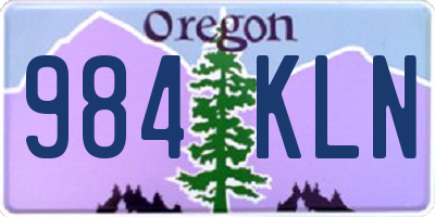 OR license plate 984KLN