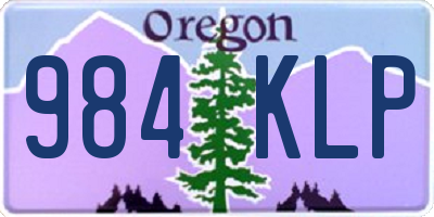 OR license plate 984KLP