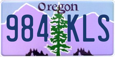 OR license plate 984KLS