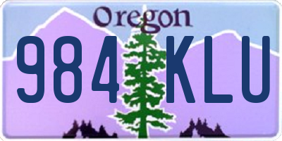 OR license plate 984KLU