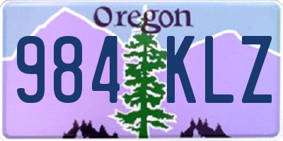 OR license plate 984KLZ