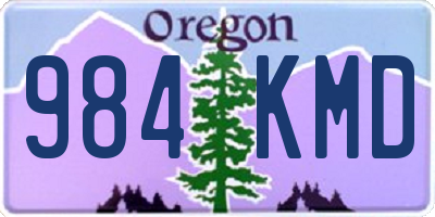 OR license plate 984KMD