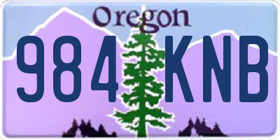 OR license plate 984KNB