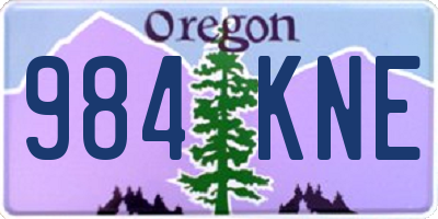 OR license plate 984KNE