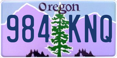 OR license plate 984KNQ