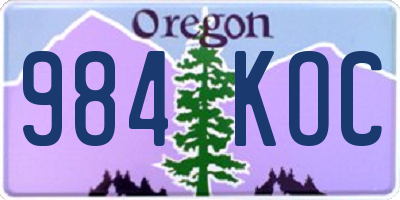 OR license plate 984KOC