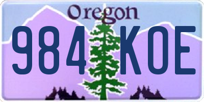 OR license plate 984KOE