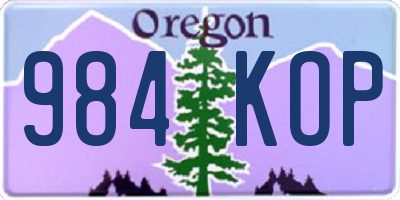 OR license plate 984KOP